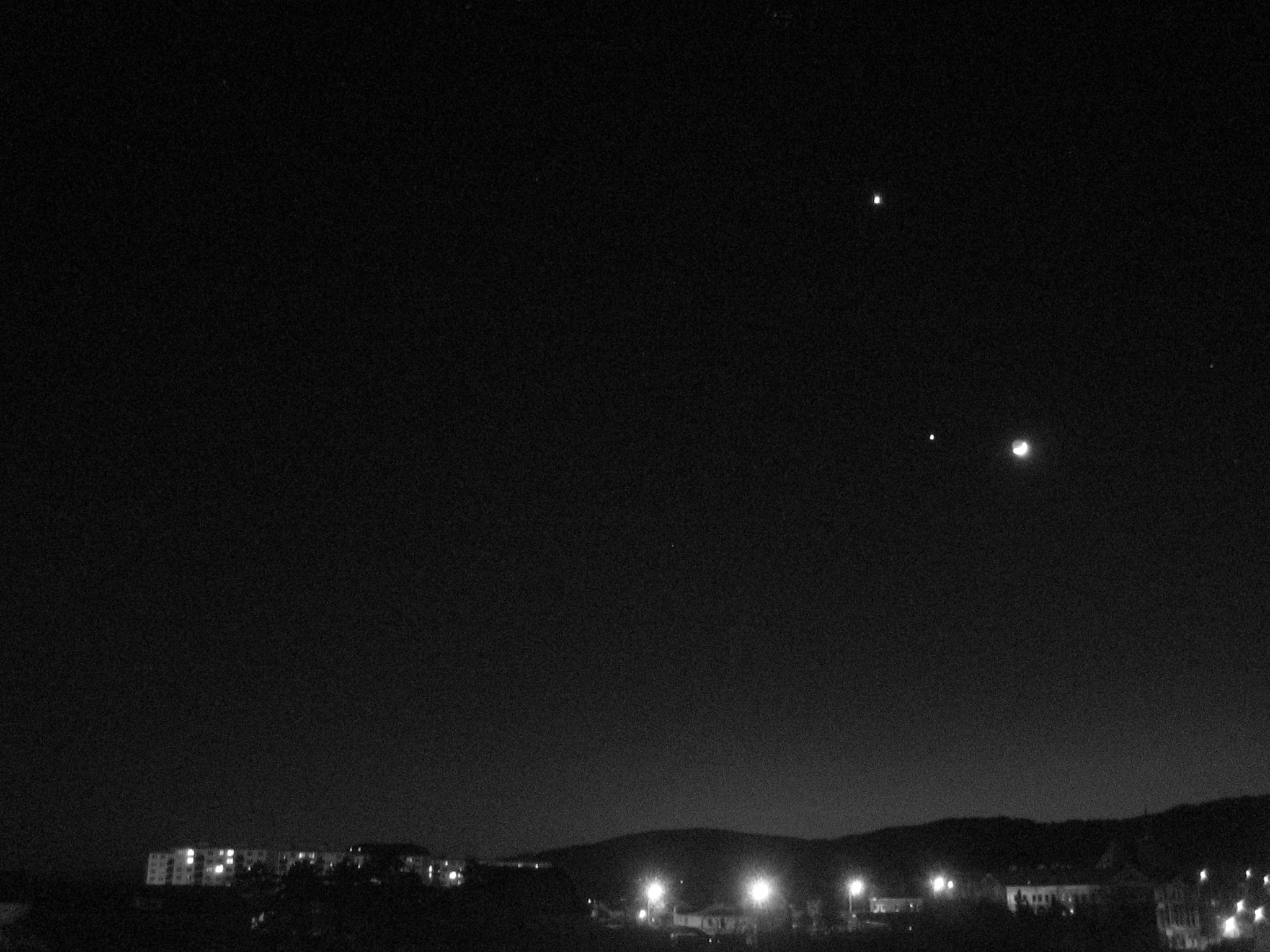 2012-3-25 Venuše, Jupiter, Měsíc